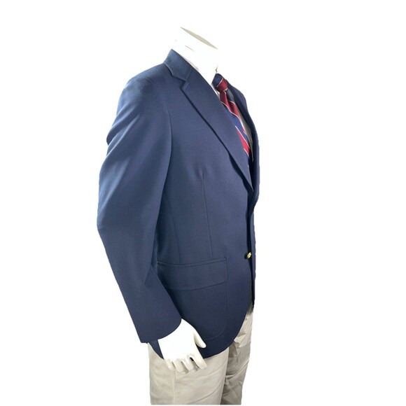 Vtg Brooks Brothers 346 Mens Blazer Jacket 39R Navy Wool Gold Buttons Half Lined - Picture 5 of 14